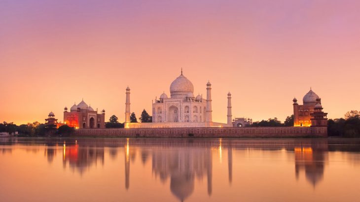 Taj Mahal at sunset, Agra, Valentine's day