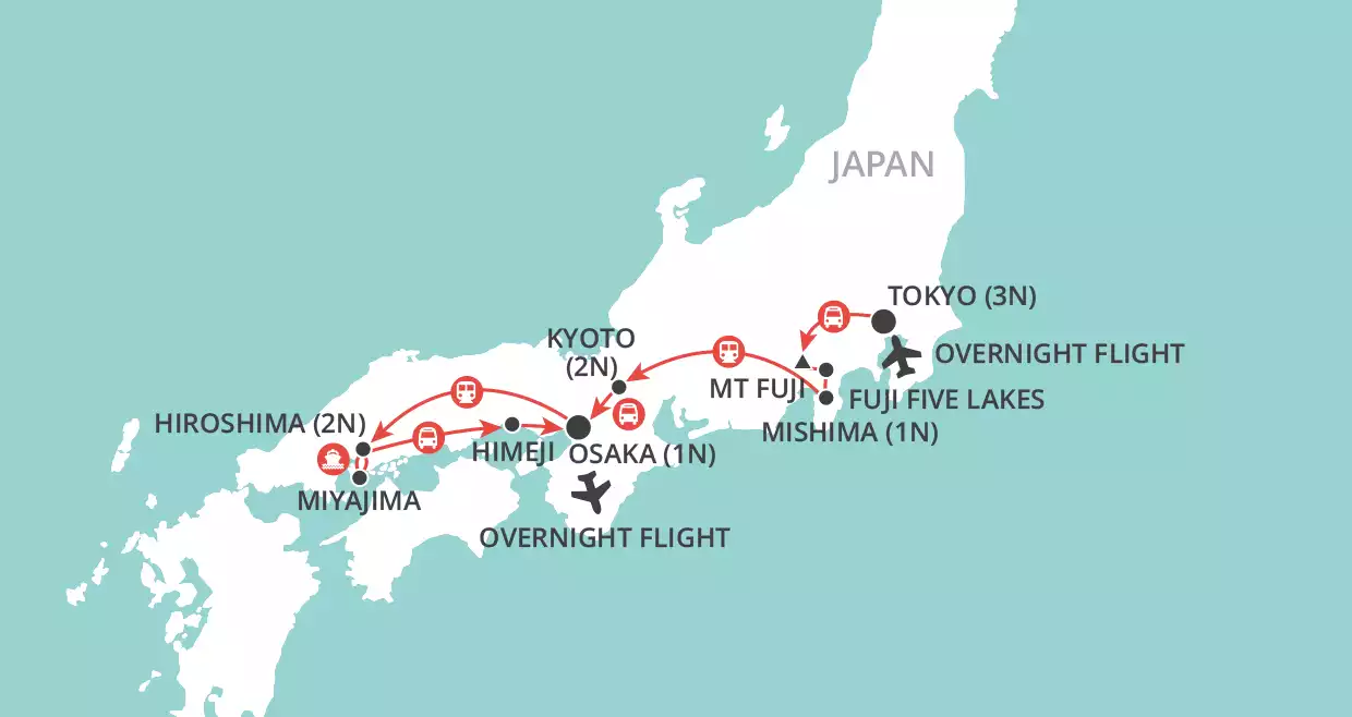 Jewels of Japan map