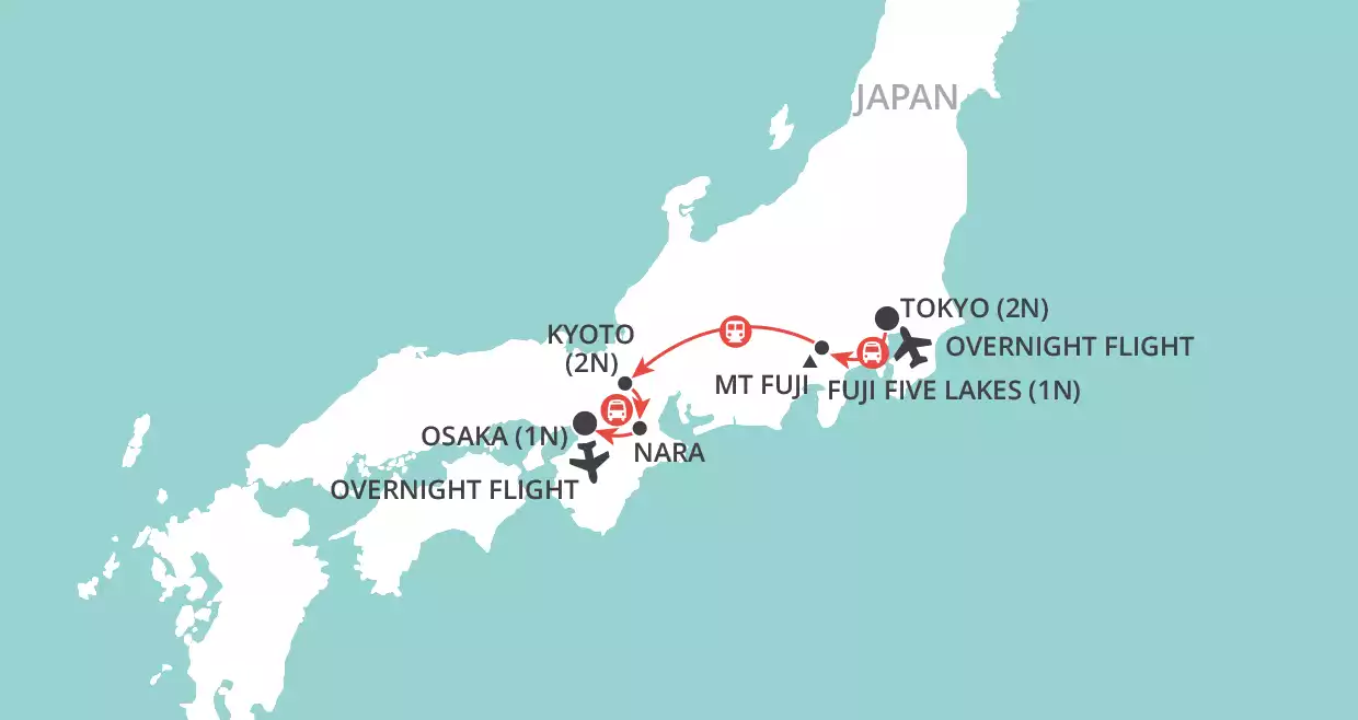 A Week In Japan map