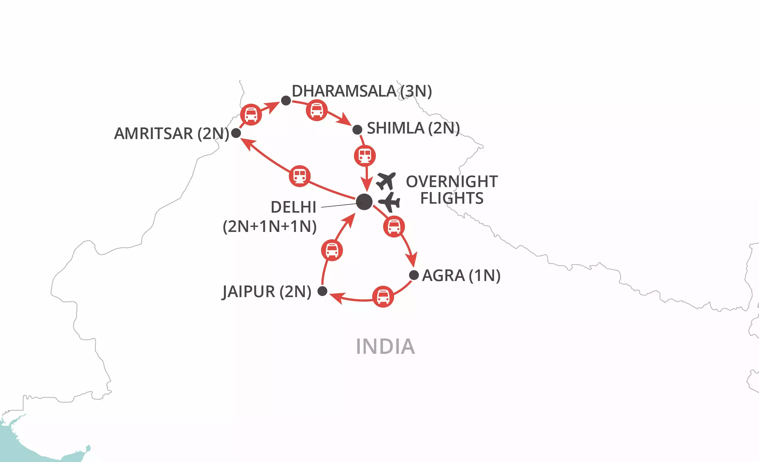 Northern India Discovery map