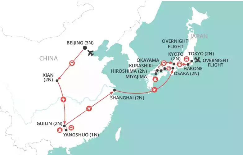 Ancient Empires of China & Japan map