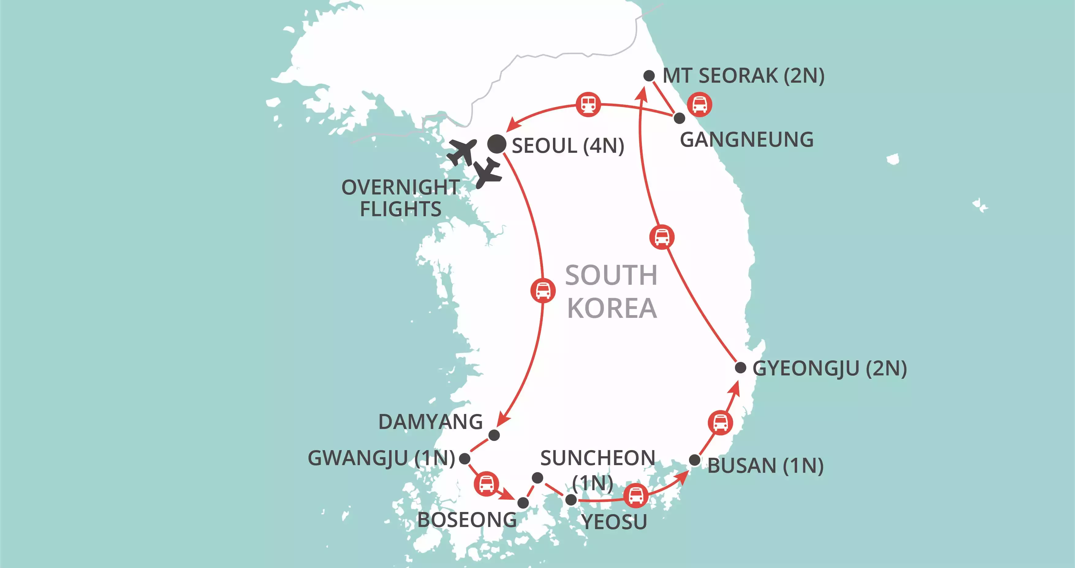 Scenic South Korea map