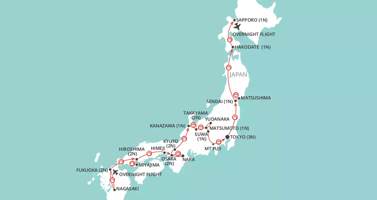 Japan by Rail map