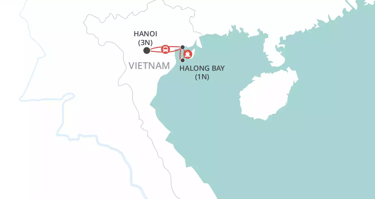 Hanoi & Halong Bay Short Stay map