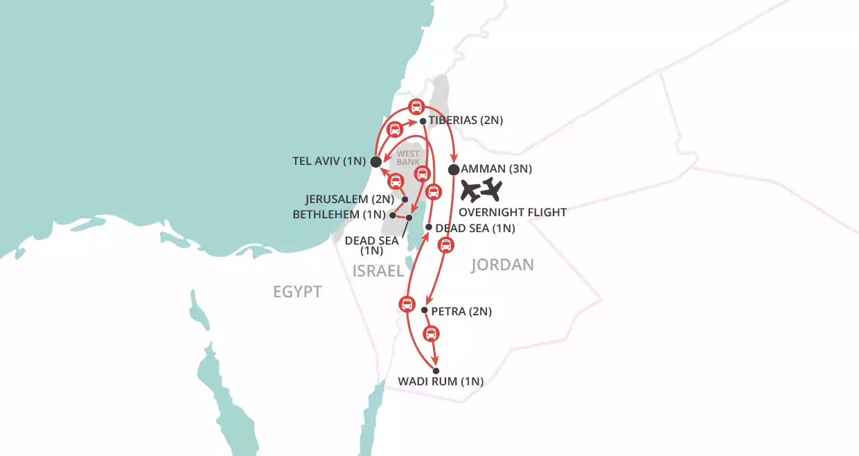 Jordan & Israel Discovery map