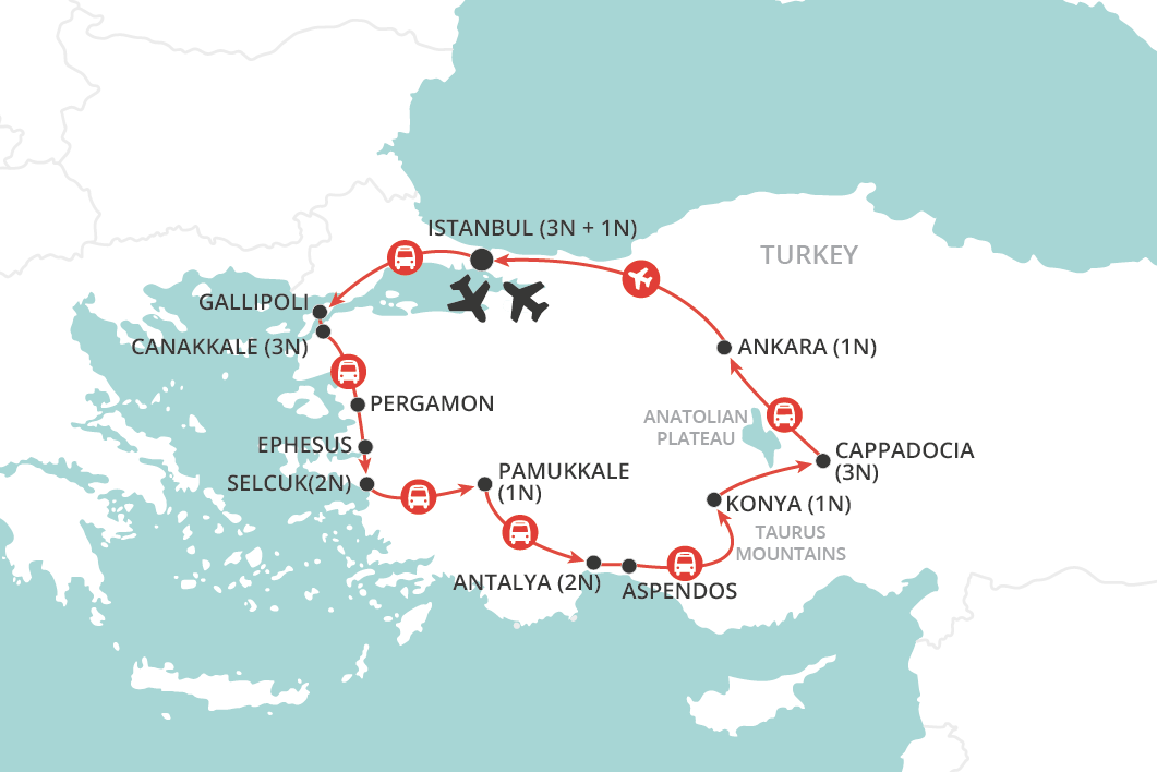 Treasures of Turkey - Anzac Day Dawn Service 2024 map