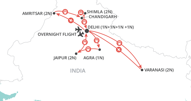 India by Rail map