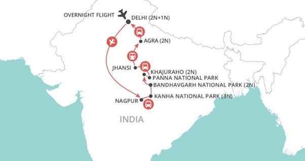Wildlife of India map