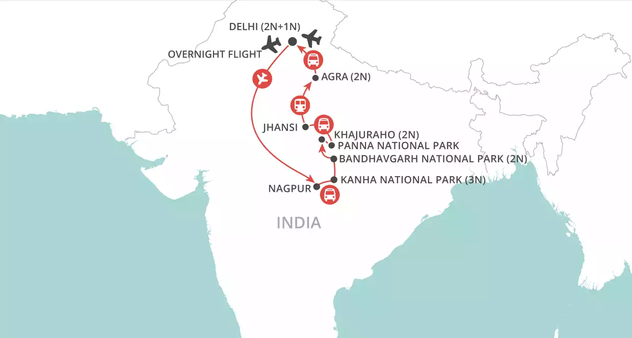 Wildlife of India map