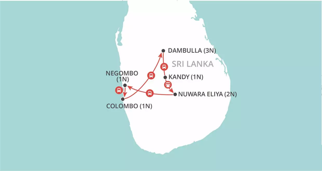 Sri Lanka Escape map