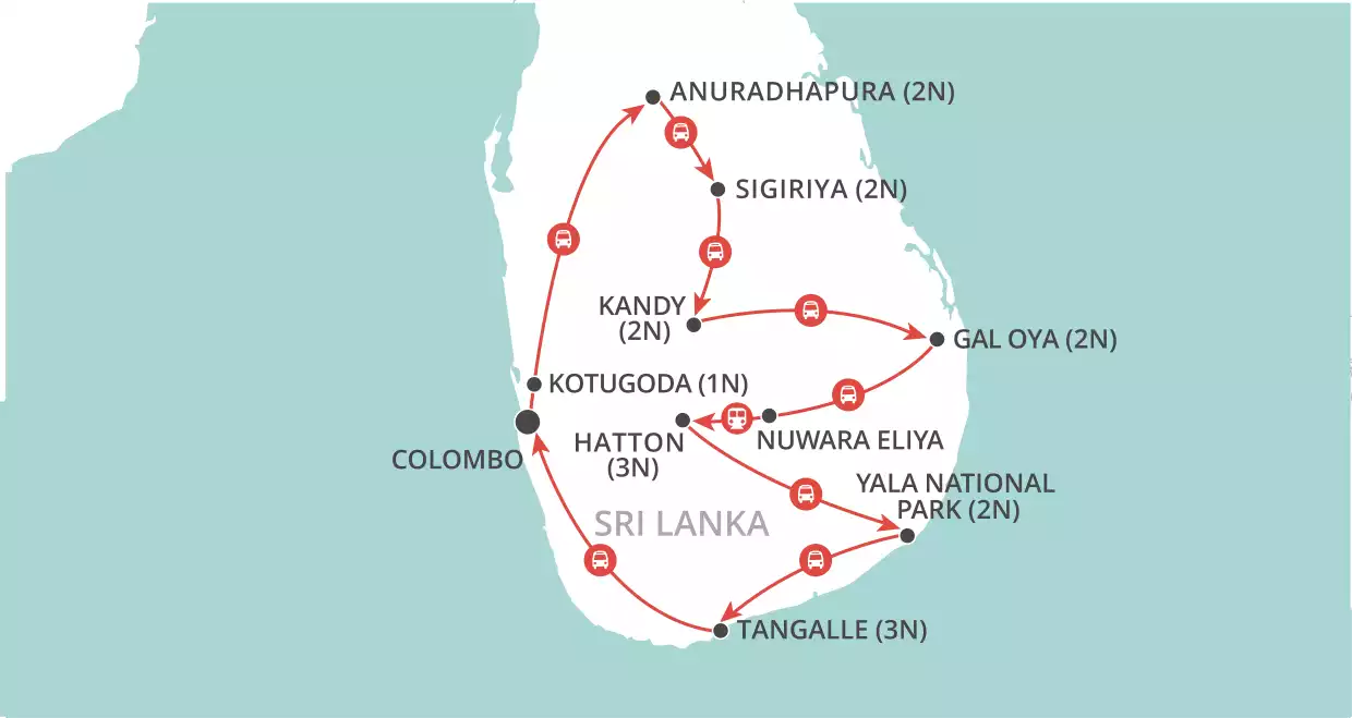 Sri Lankan Splendour map