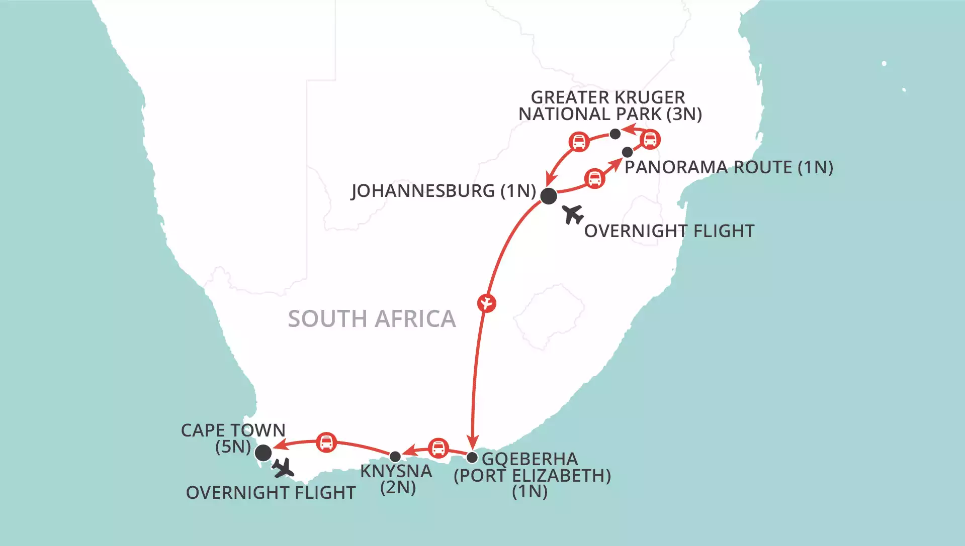 Christmas in South Africa map