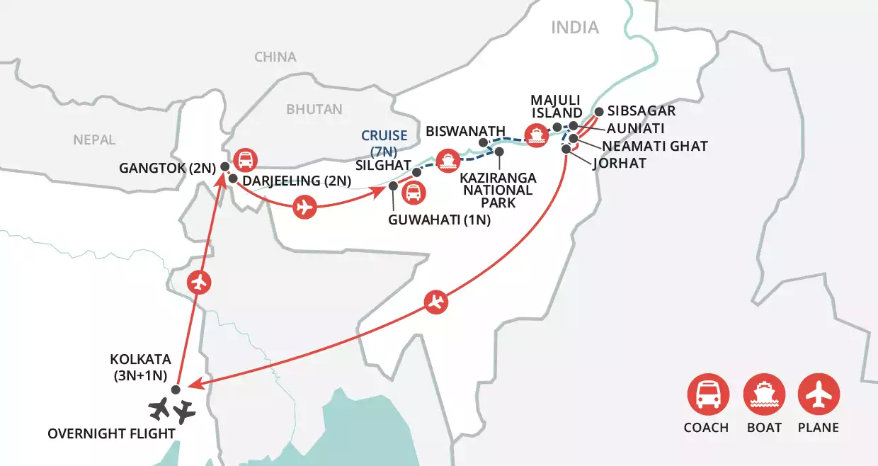 Beyond the Brahmaputra  map