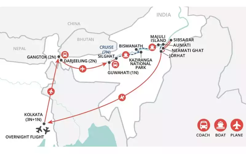 Christmas Beyond the Brahmaputra map