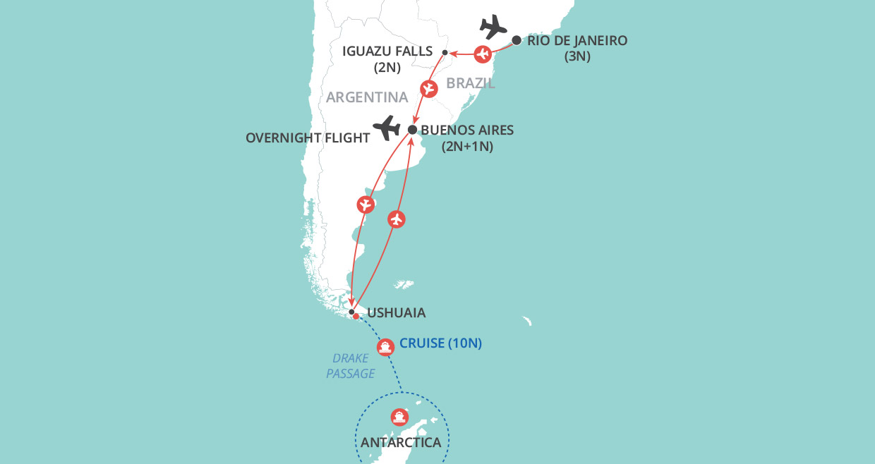 Antarctica & Latin Wonders map