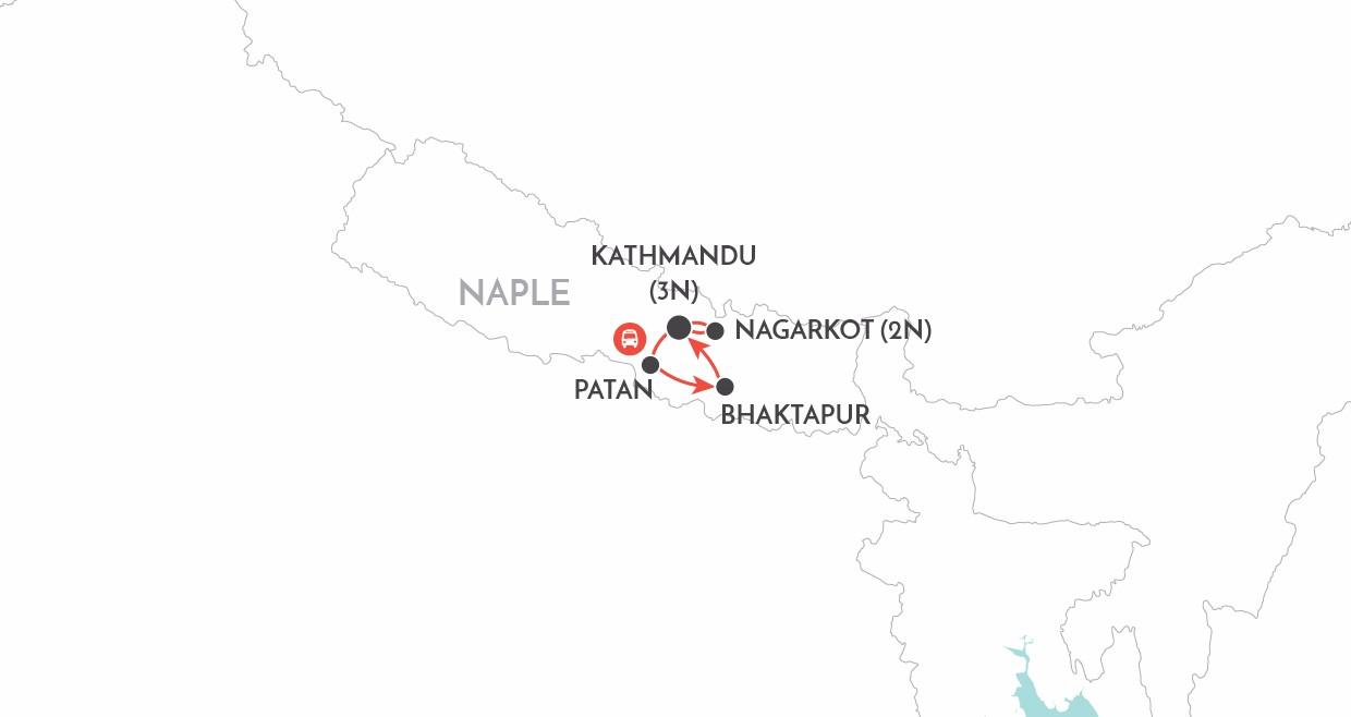 Nepal Short Stay map