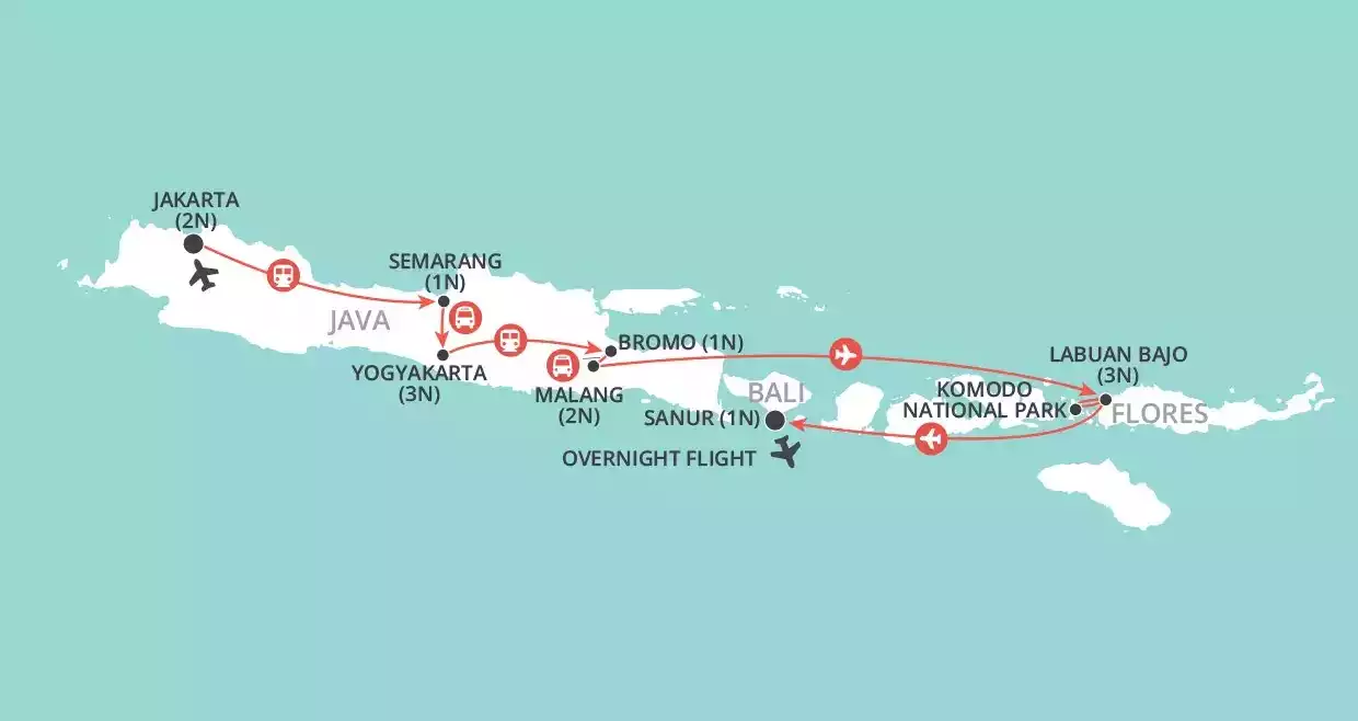 Wonders of Indonesia map