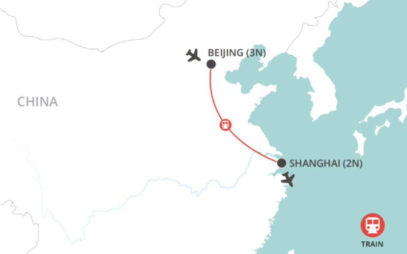 Beijing & Shanghai Short Stay map