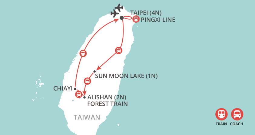 Taiwan by Rail map