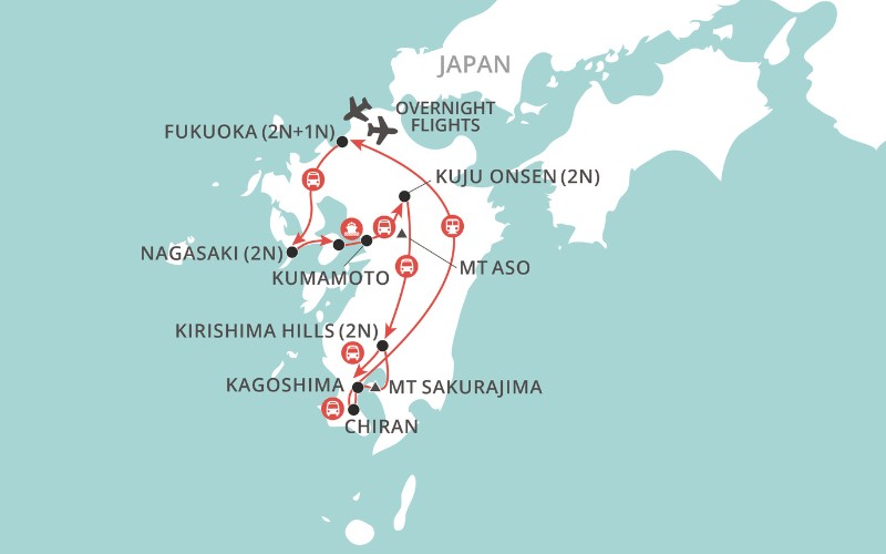 Hidden Japan: Spirit of Kyushu map