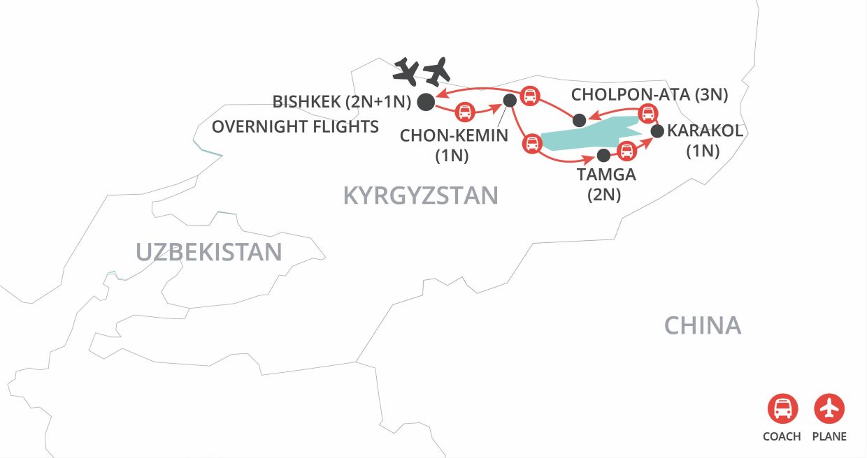 Kyrgyzstan & the World Nomad Games map
