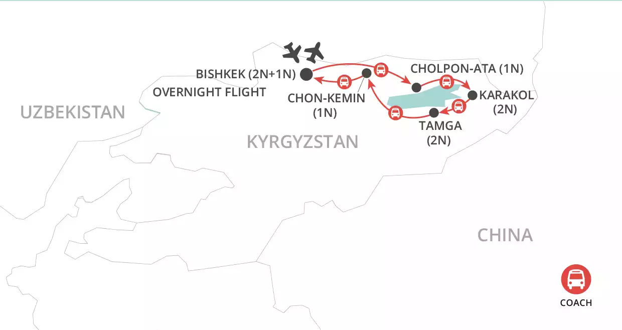 Spirit of Kyrgyzstan map