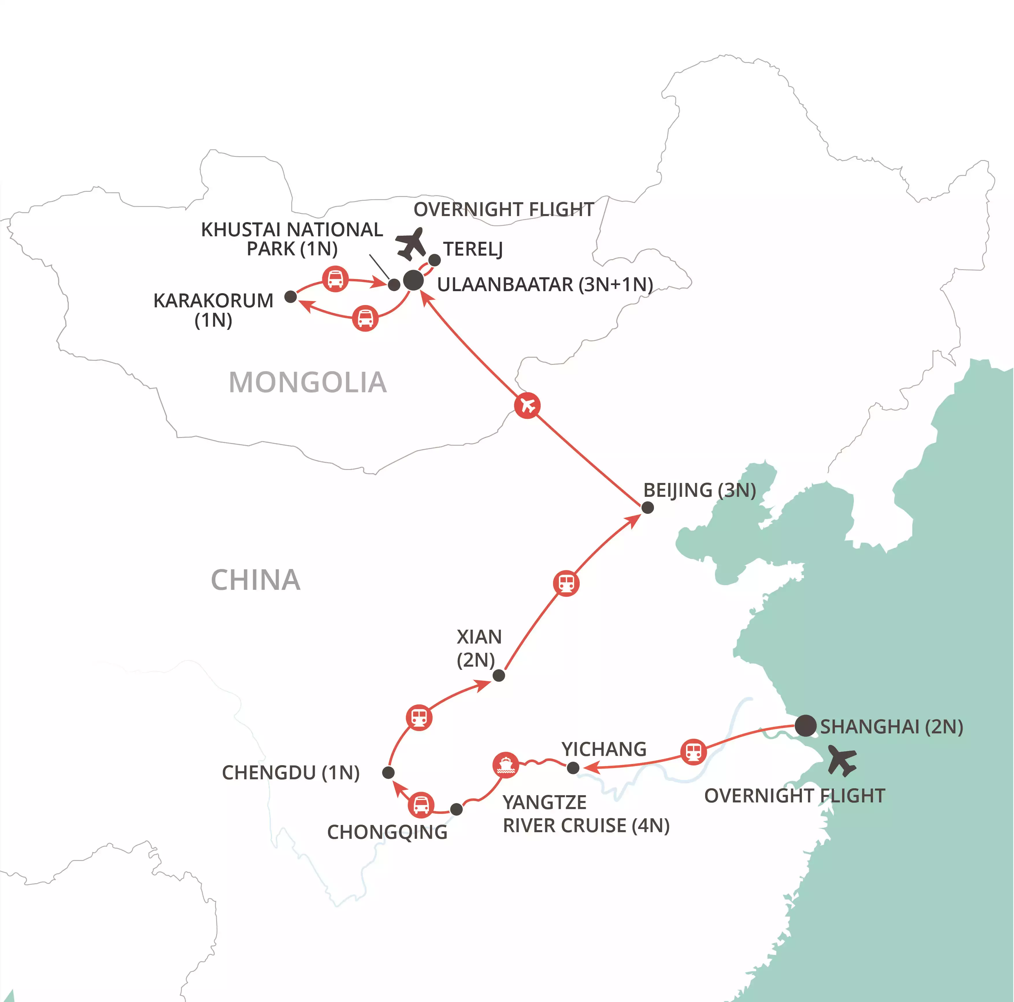 China & Mongolia Heartlands map