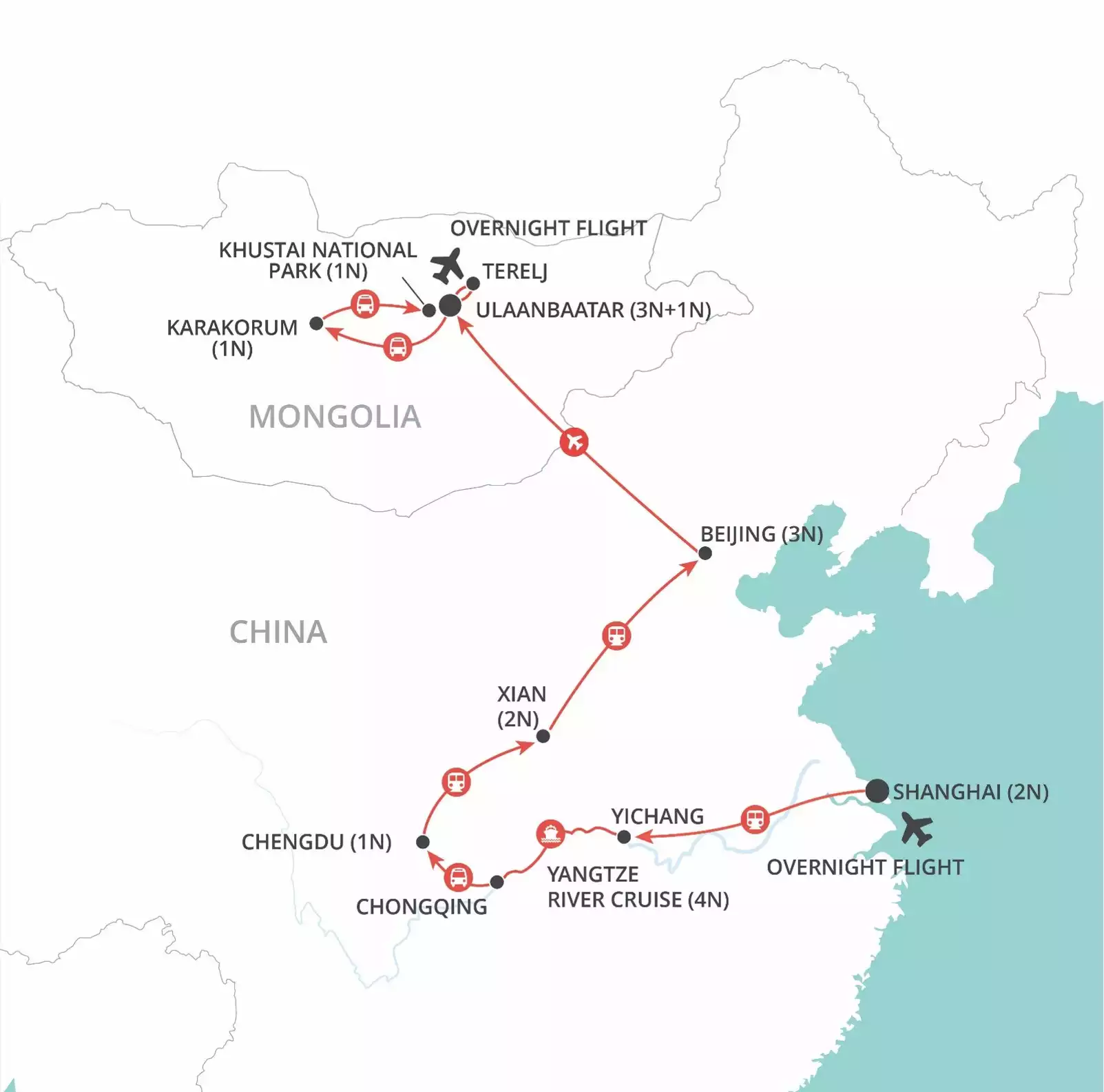 China & Mongolia Heartlands map