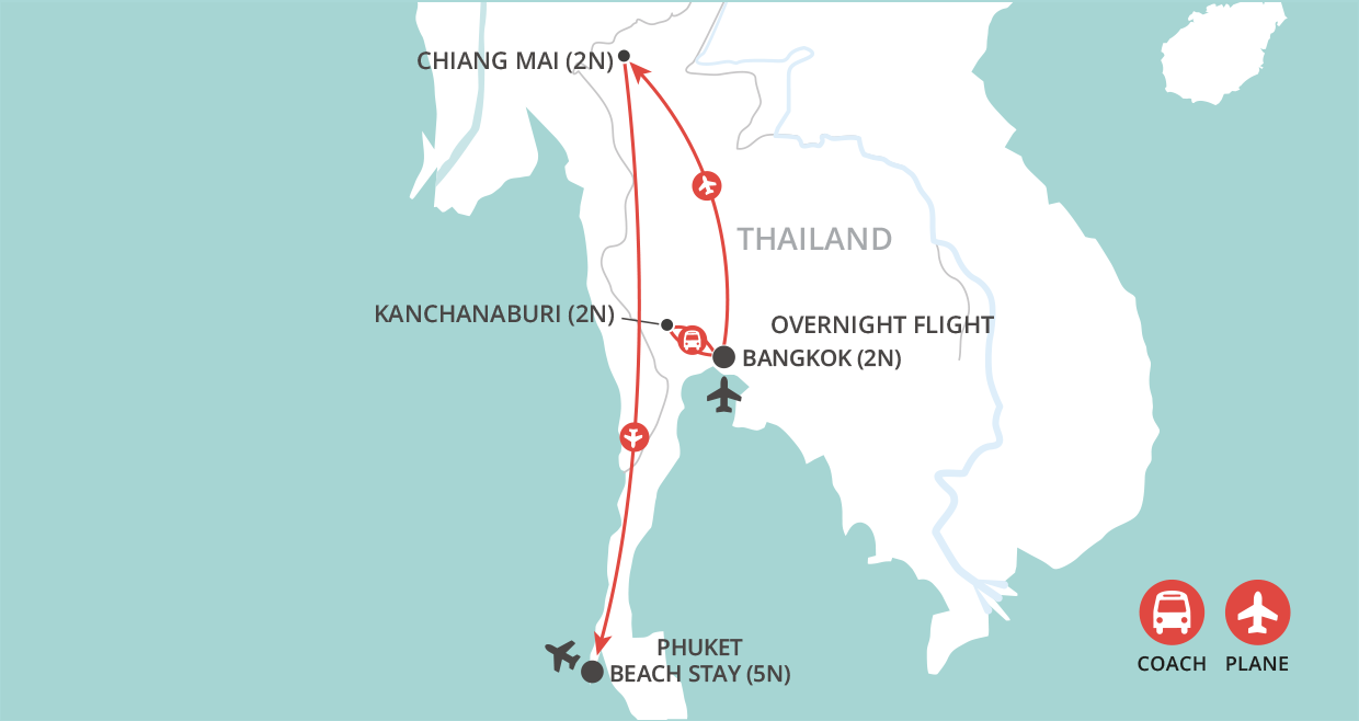 Treasures of Thailand & Phuket Beach map