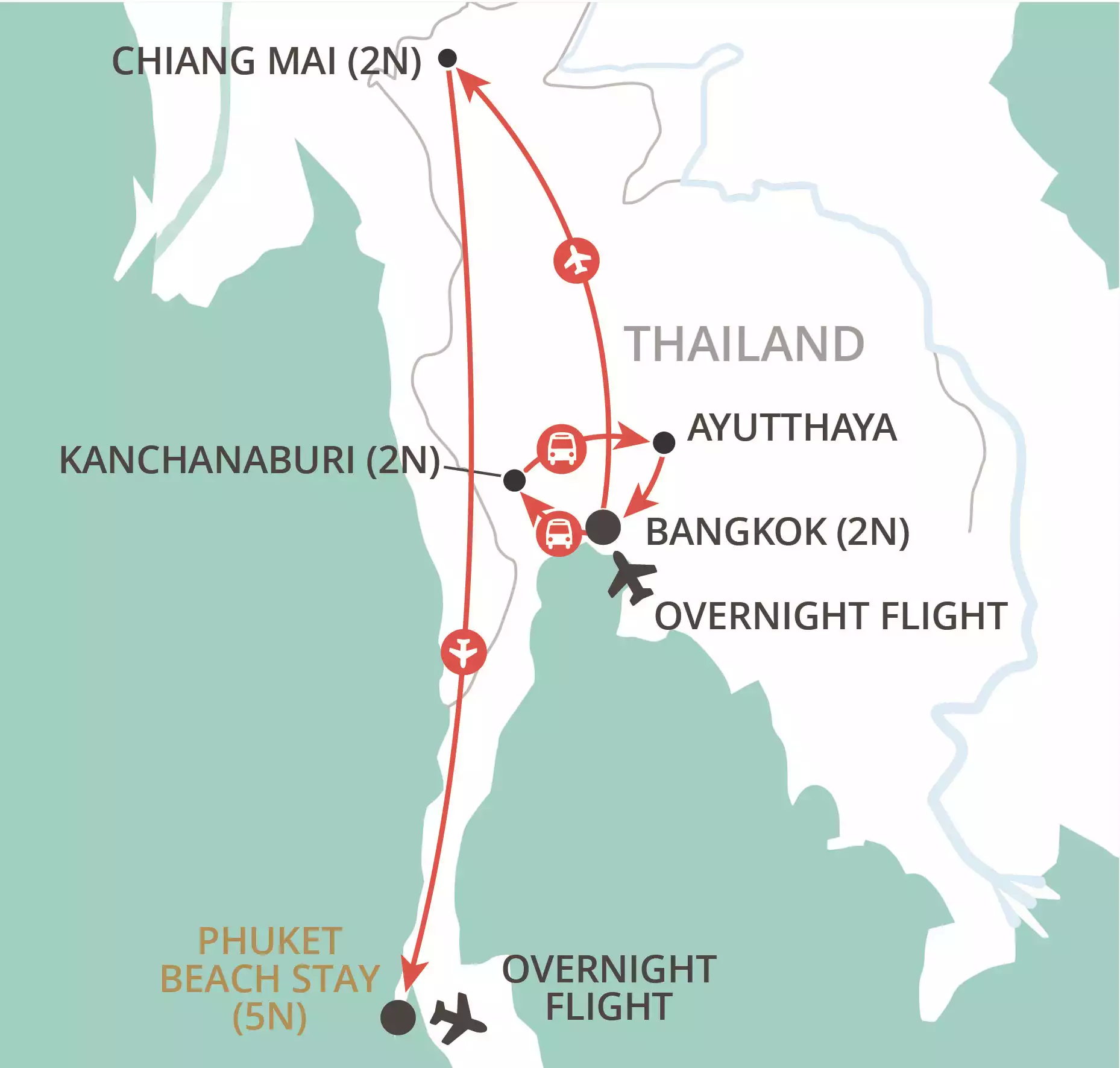 Treasures of Thailand & Phuket Beach map