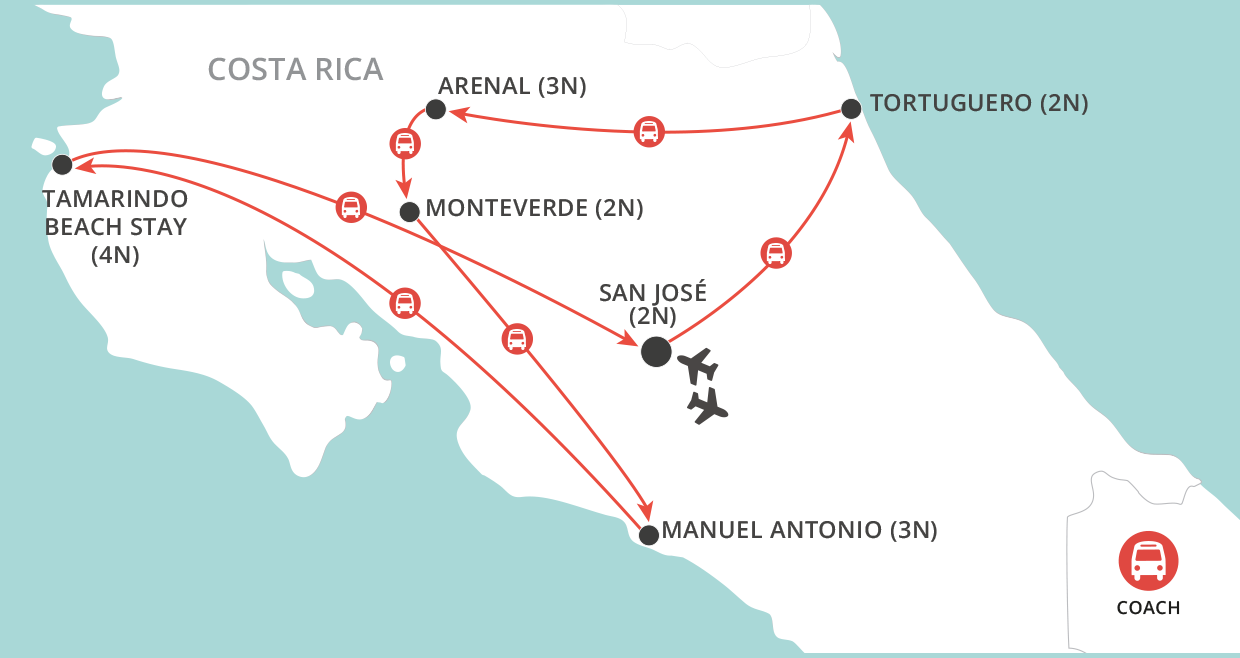 Colours of Costa Rica & Tamarindo Beach  map