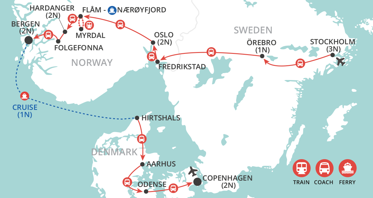 Secrets of Scandinavia map