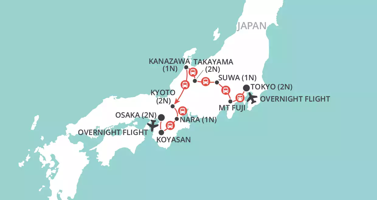 Discover Japan map