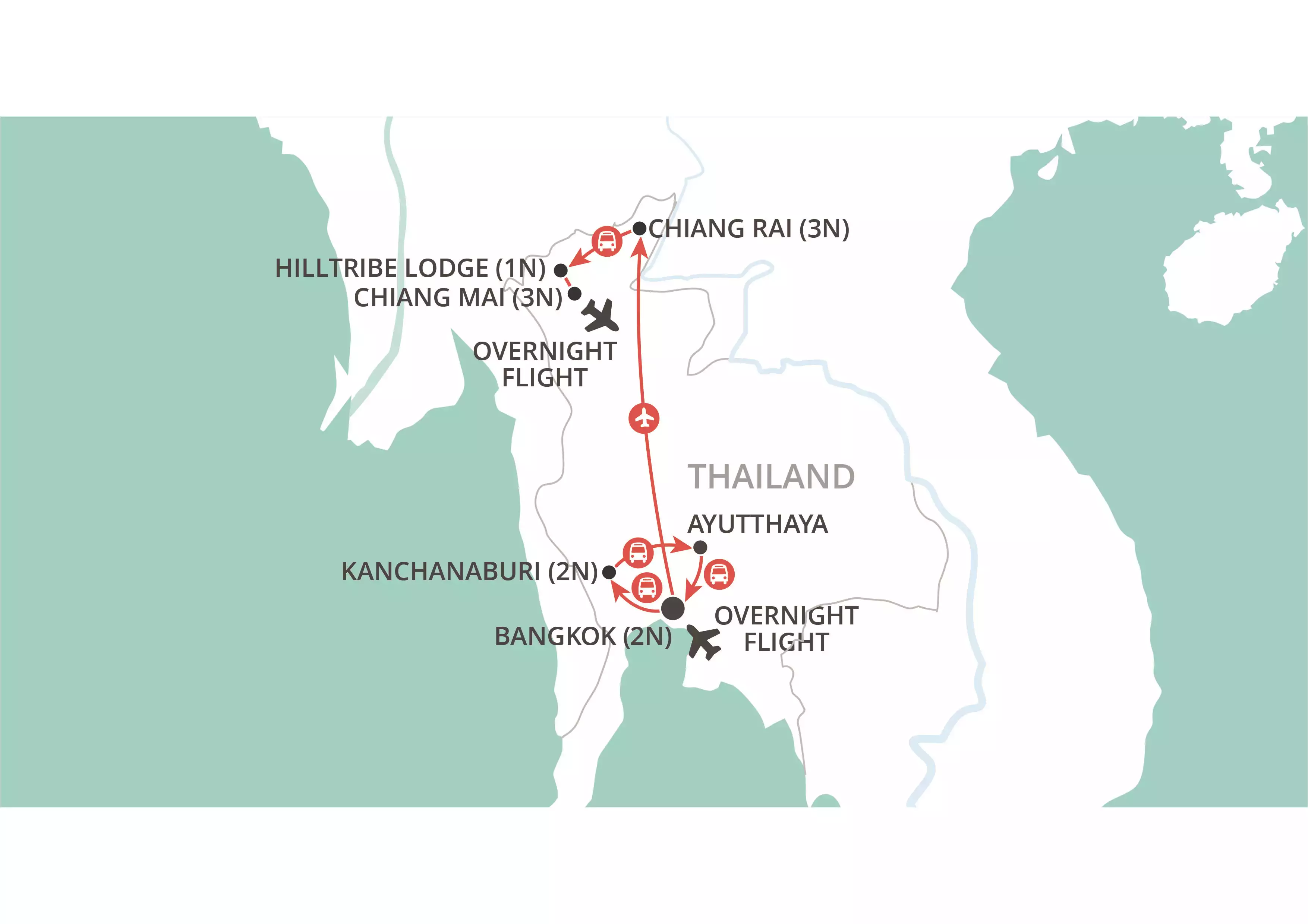 Thailand Highlights map