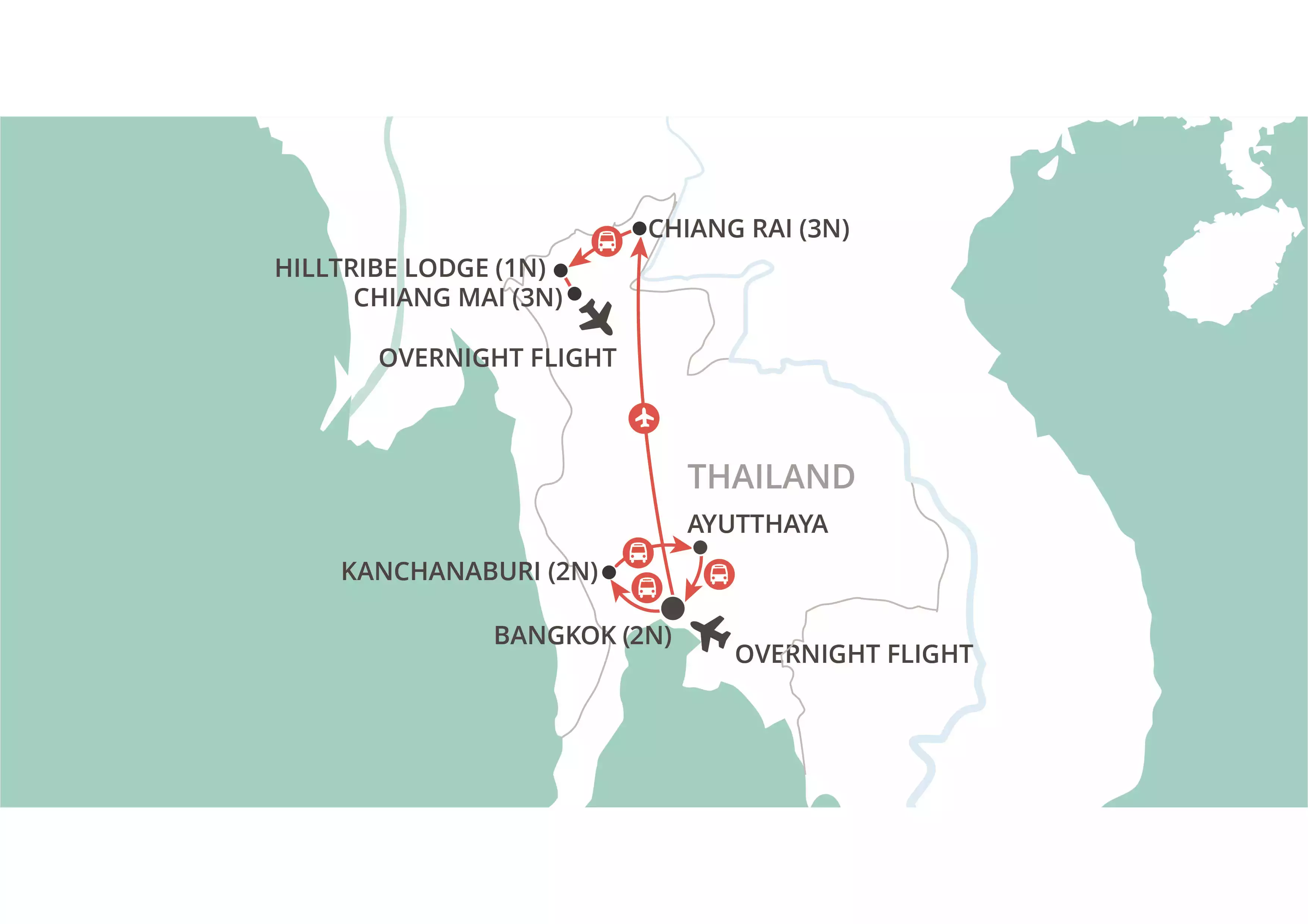 Thailand Highlights map