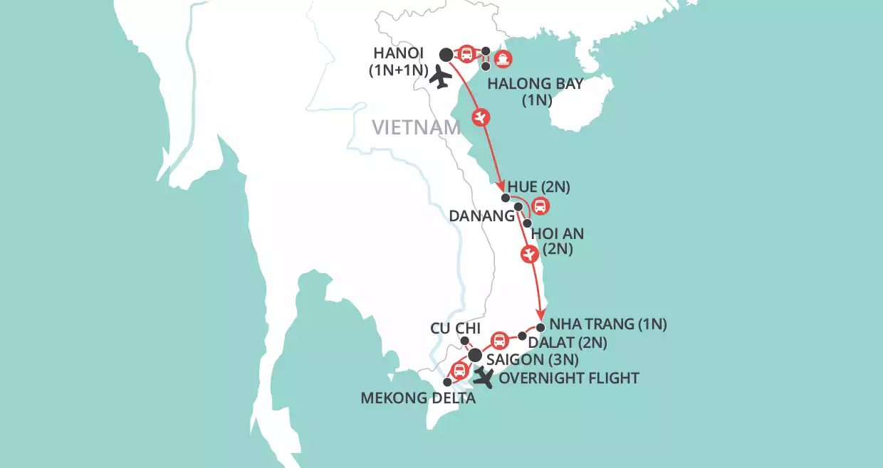 Vibrant Vietnam map