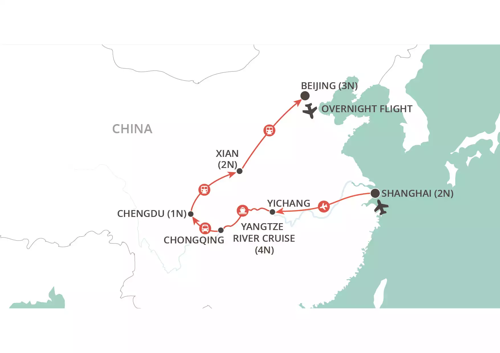 Majestic Yangtze map