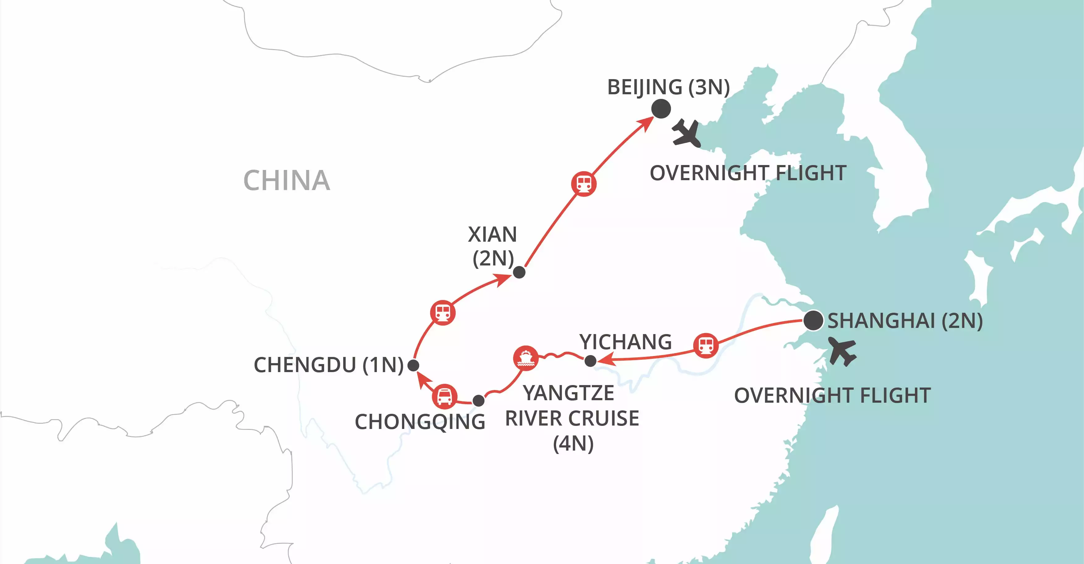 Majestic Yangtze map