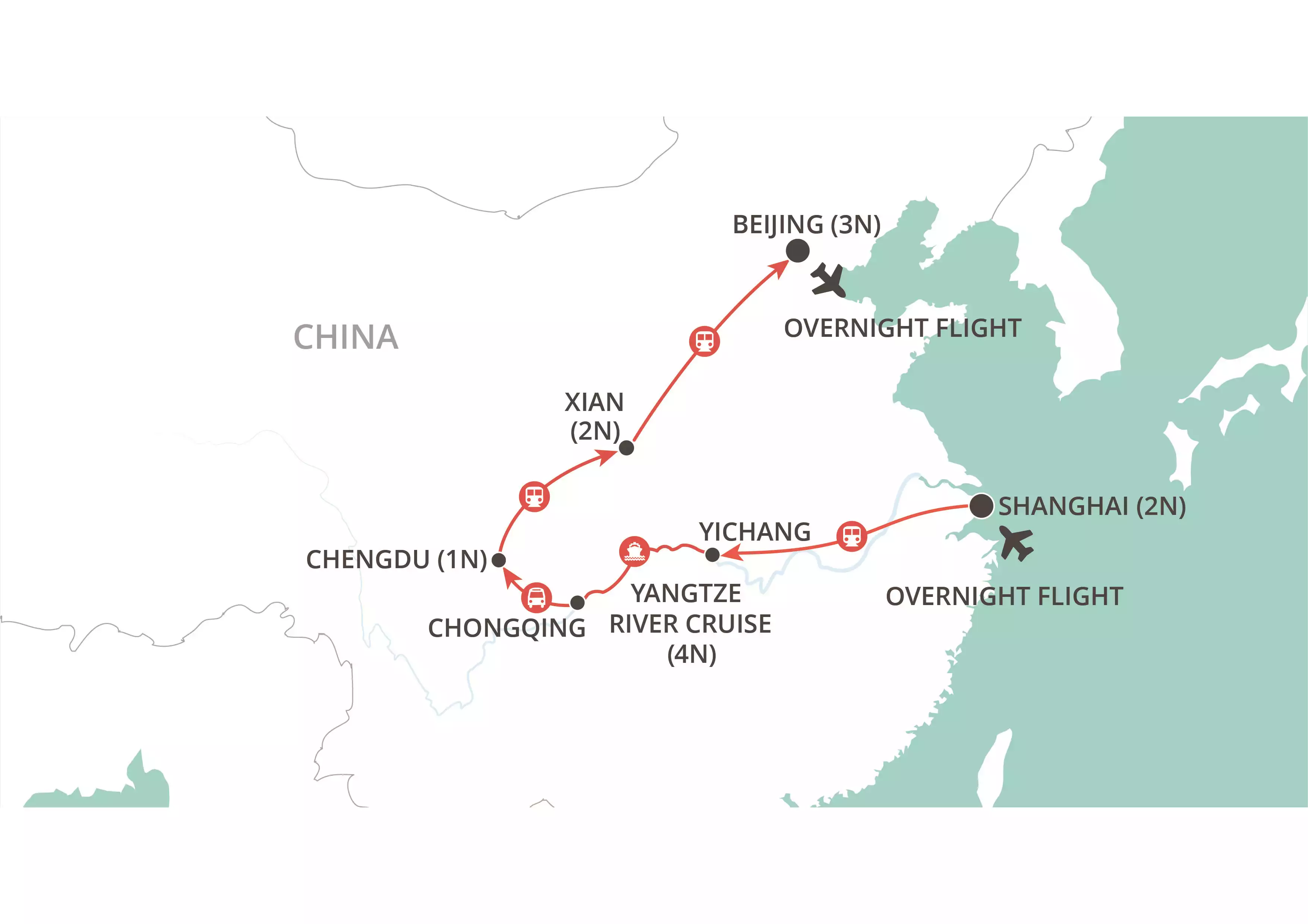 Majestic Yangtze map