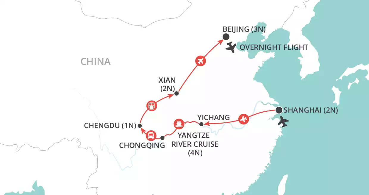 Majestic Yangtze map