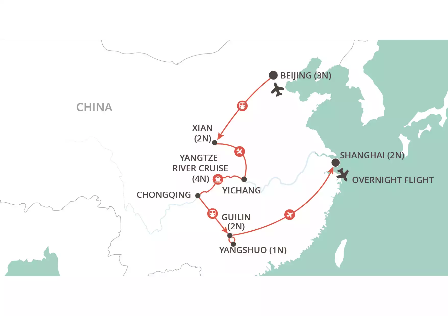 Wonders of China map