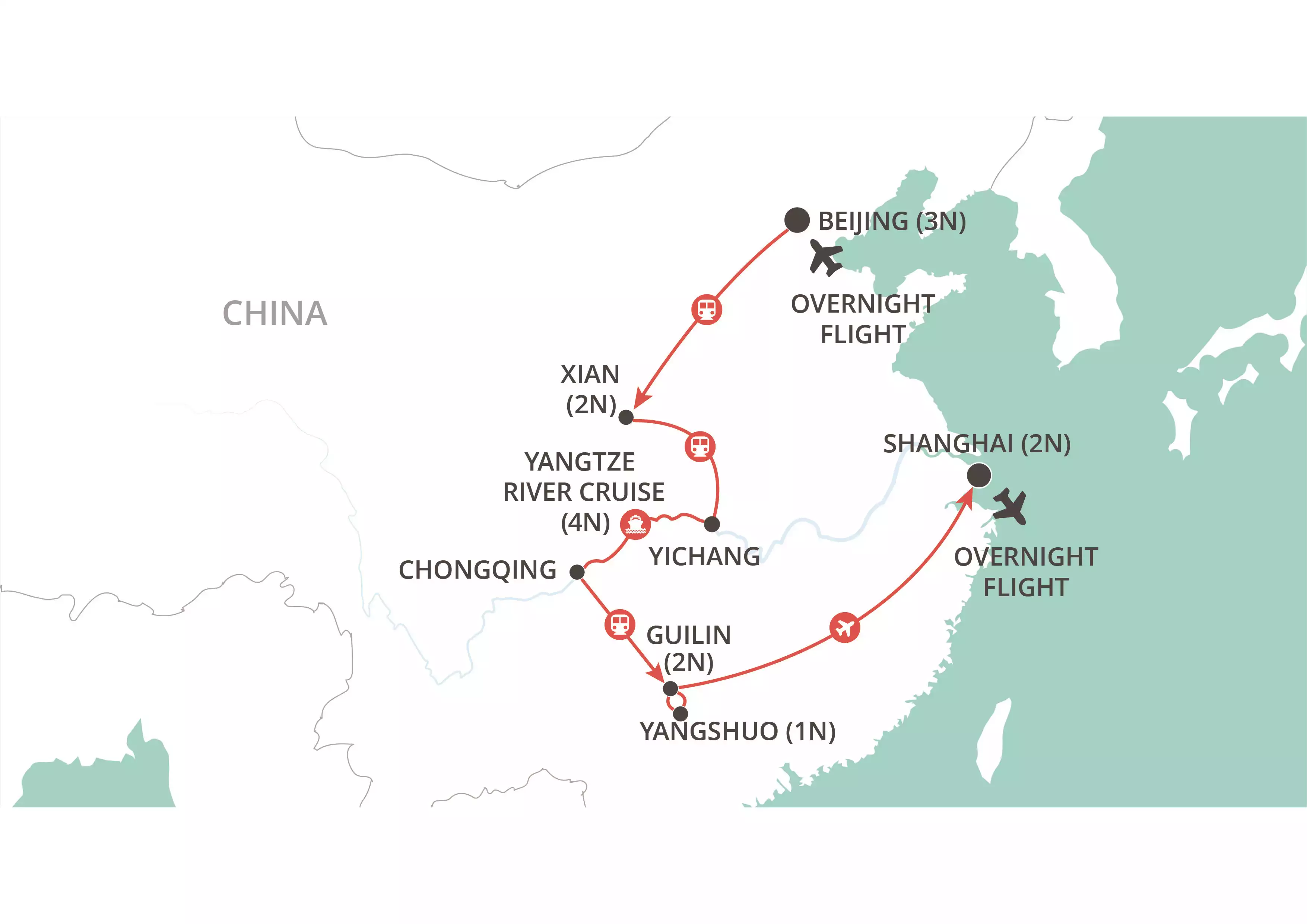 Wonders of China map