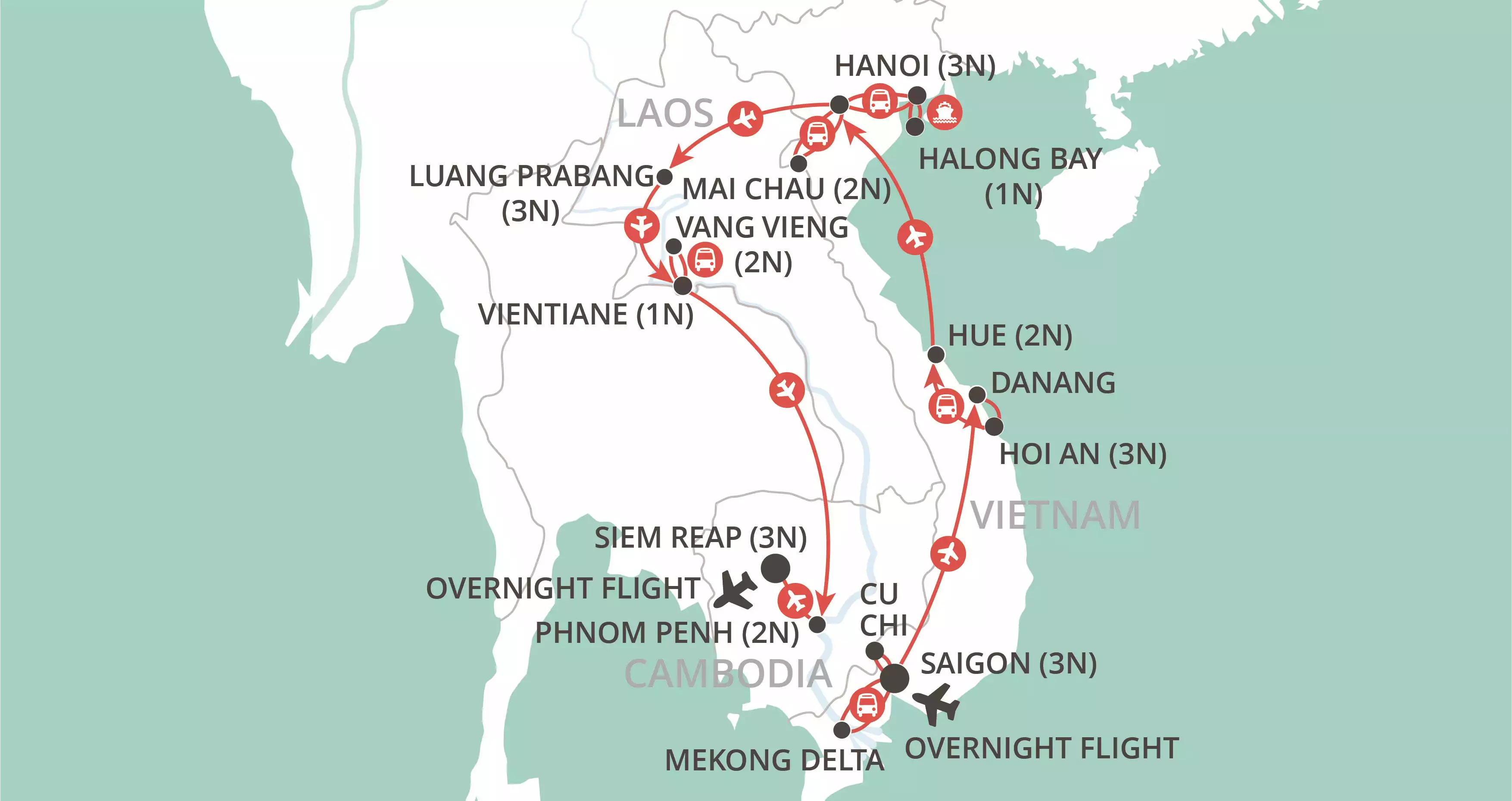 Grand Tour of Indochina map