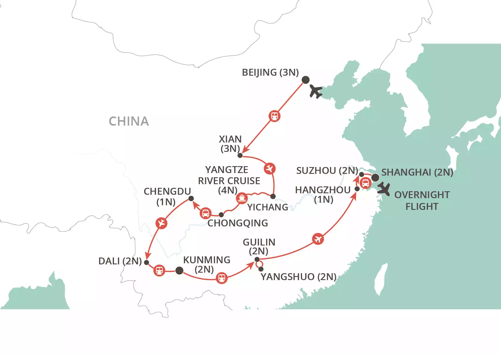 Grand Tour of China map