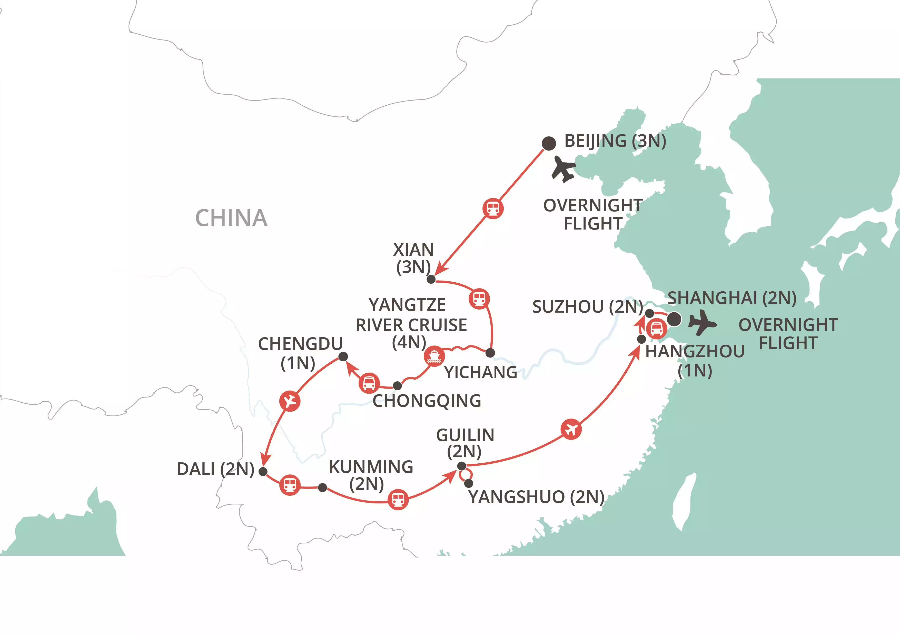 Grand Tour of China map