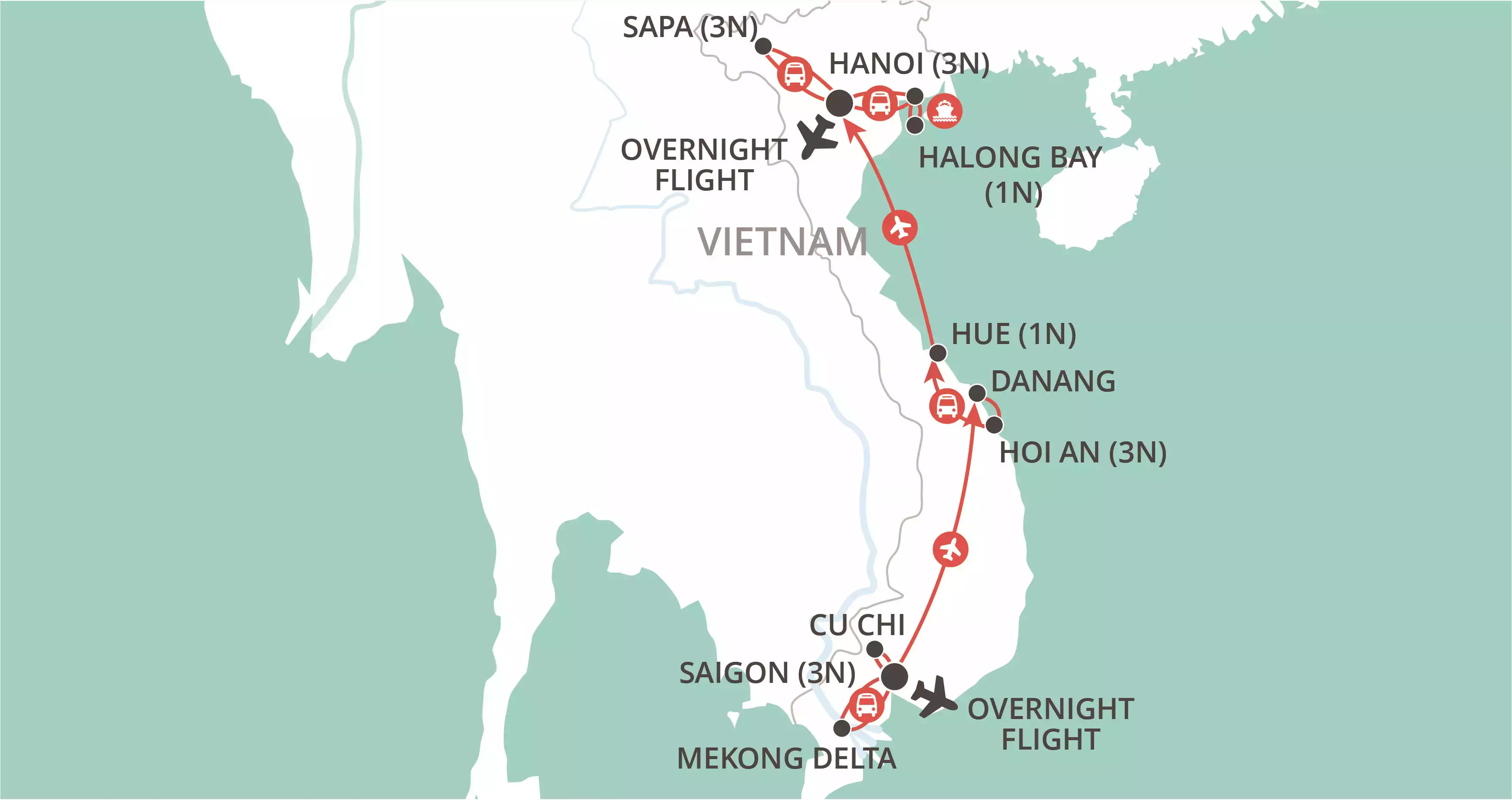 Vietnam Trails map